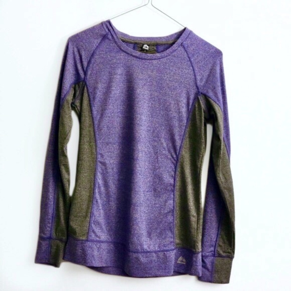 Purple and Grey Athletic Sports Long Sleeve Shirt